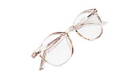 Soigné Unisex Medium Round Spectacle Frame.See Through Brown Rim