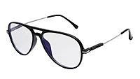 Soigné Unisex Aviator Spectacle Frame.Black&Silver-Large