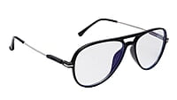 Soigné Unisex Aviator Spectacle Frame.Black&Silver-Large Soigné Unisex Aviator Spectacle Frame.Black&Silver-Large