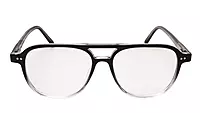 Soigné Unisex Large Square Spectacle Frame.Black&Transparent
