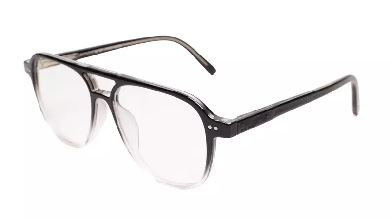 Soigné Unisex Large Square Spectacle Frame.Black&Transparent