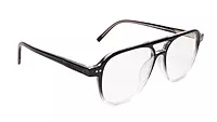 Soigné Unisex Large Square Spectacle Frame.Black&Transparent