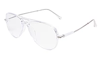 Soigné Unisex Aviator Spectacle Frame.Transparent&Silver-Large