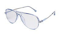 Soigné Unisex Aviator Spectacle Frame.See Through Blue&Silver-Large Soigné Unisex Aviator Spectacle Frame.See Through Blue&Silver-Large
