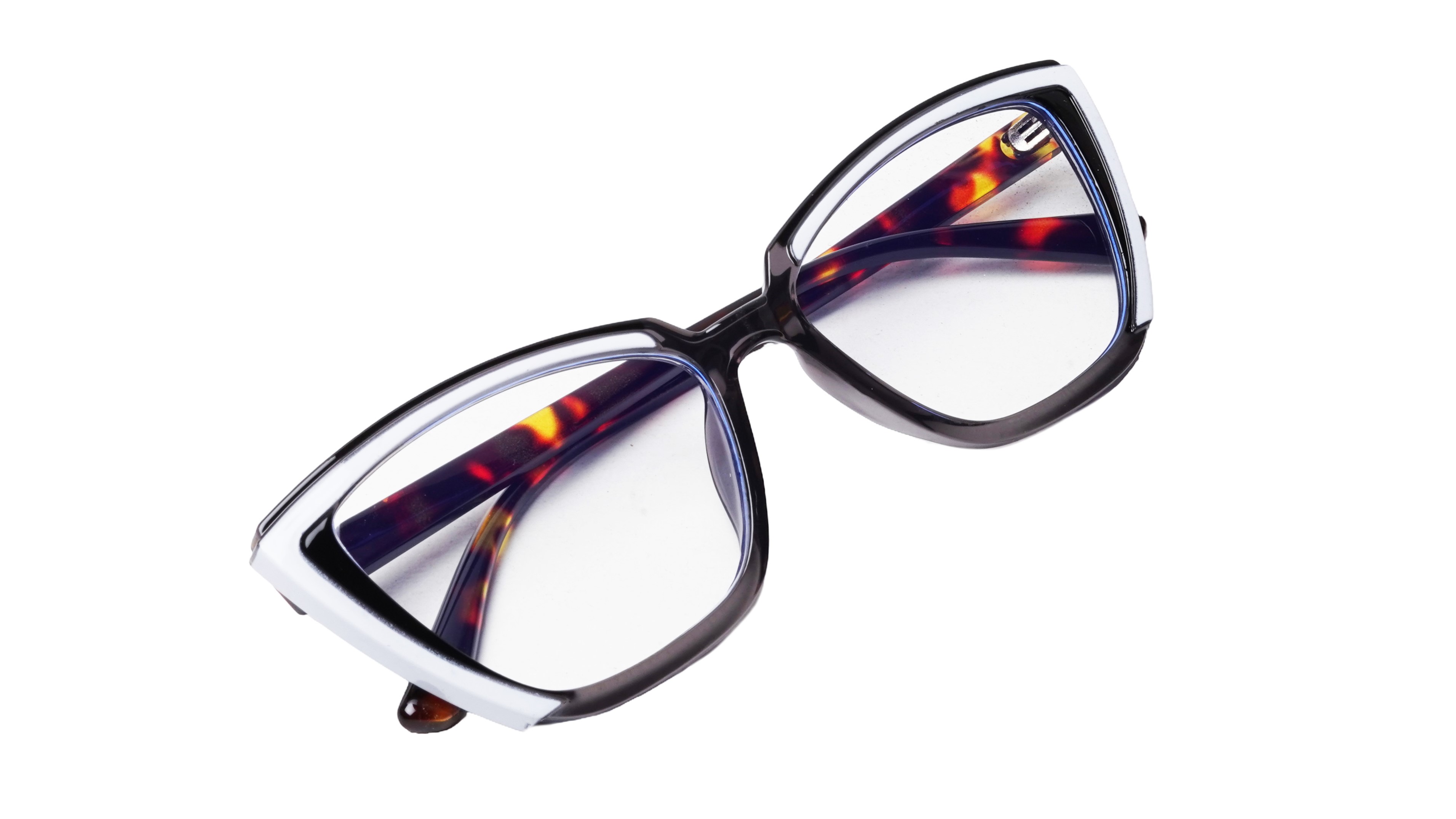 Soigné Female Large Cat Eye Spectacle Frame.Multicolor Frame