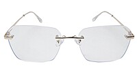 Soigné Unisex Large Rectangular Rimless Spectacle Frame.Goiden Soigné Unisex Large Rectangular Rimless Spectacle Frame.Goiden