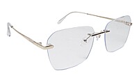 Soigné Unisex Large Rectangular Rimless Spectacle Frame.Goiden Soigné Unisex Large Rectangular Rimless Spectacle Frame.Goiden