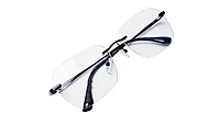 Soigné Unisex Large Rectangular Rimless Spectacle Frame.Black