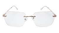 Soigné Unisex Large Rectangular Rimless Spectacle Frame.Rose Gold Soigné Unisex Large Rectangular Rimless Spectacle Frame.Rose Gold