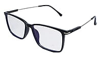 Soigné Unisex Rectangular Spectacle Frame.Black&Silver-Large Soigné Unisex Rectangular Spectacle Frame.Black&Silver-Large