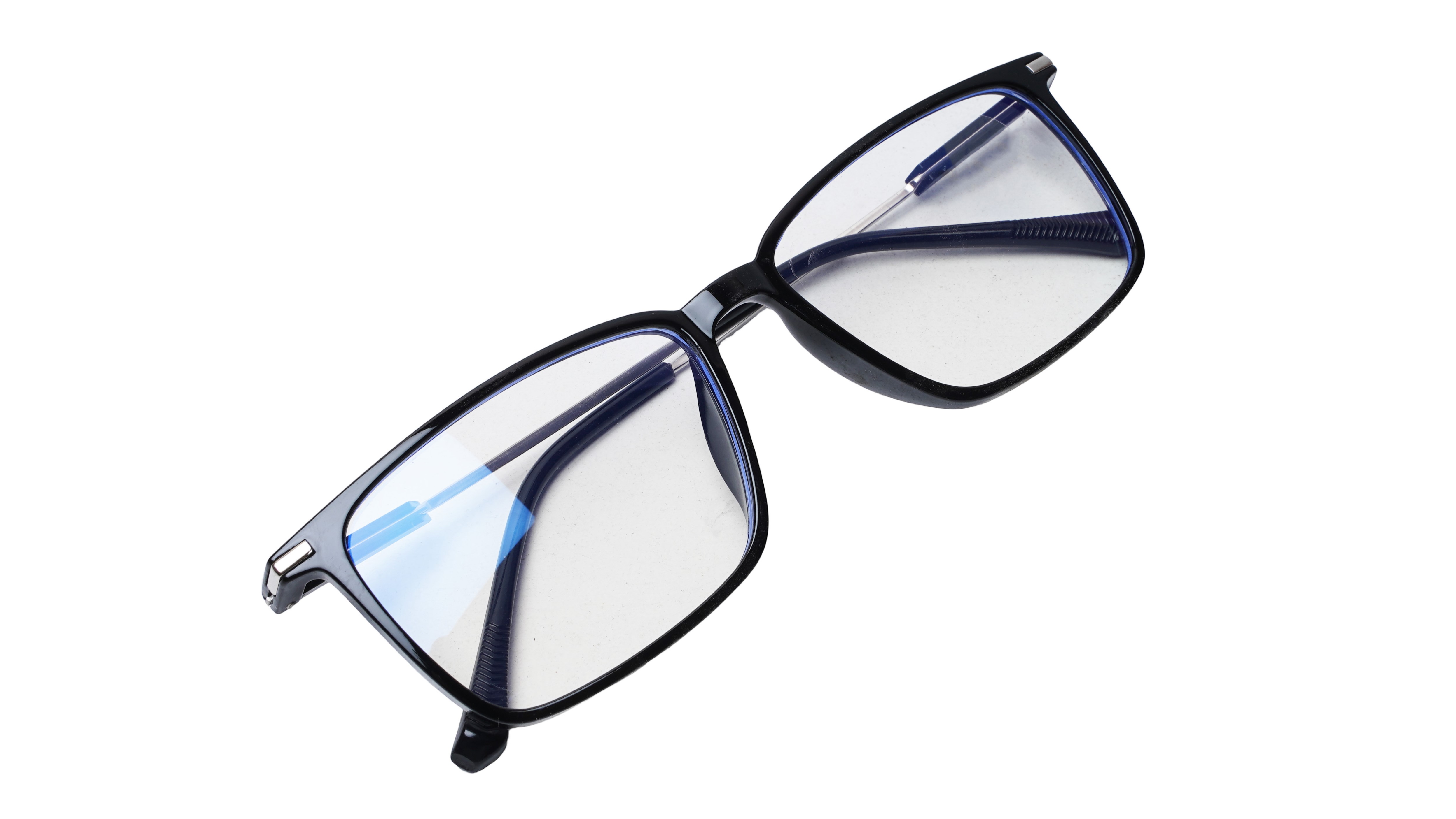 Soigné Unisex Rectangular Spectacle Frame.Black&Silver-Large