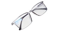 Soigné Unisex Rectangular Spectacle Frame.Light Gray&Silver-Large Soigné Unisex Rectangular Spectacle Frame.Light Gray&Silver-Large