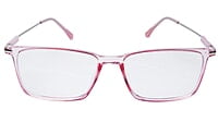 Soigné Female Rectangular Spectacle Frame.See Through Light Pink-Large Soigné Female Rectangular Spectacle Frame.See Through Light Pink-Large