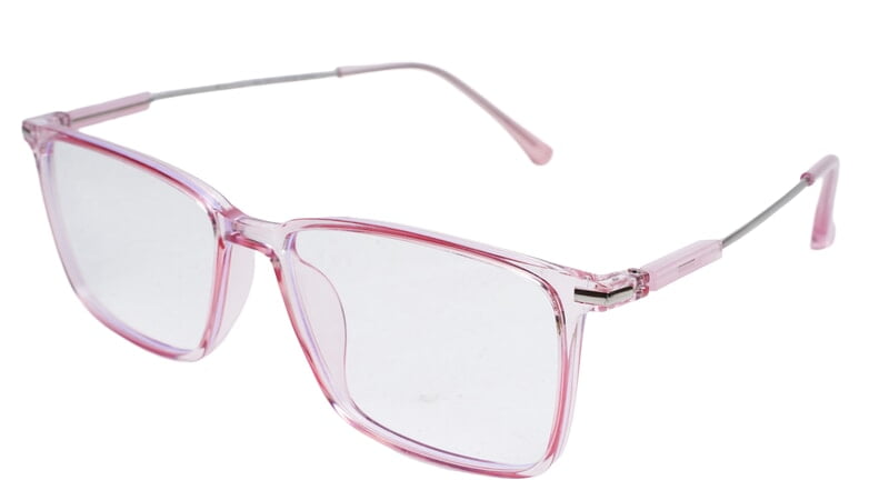 Soigné Female Rectangular Spectacle Frame.See Through Light Pink-Large Soigné Female Rectangular Spectacle Frame.See Through Light Pink-Large