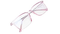 Soigné Female Rectangular Spectacle Frame.See Through Light Pink-Large Soigné Female Rectangular Spectacle Frame.See Through Light Pink-Large
