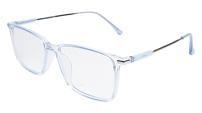Soigné Unisex Rectangular Spectacle Frame.Light Blue&Silver-Large