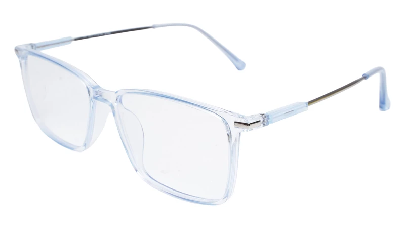 Soigné Unisex Rectangular Spectacle Frame.Light Blue&Silver-Large