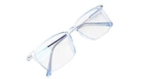 Soigné Unisex Rectangular Spectacle Frame.Light Blue&Silver-Large Soigné Unisex Rectangular Spectacle Frame.Light Blue&Silver-Large