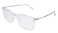 Soigné Unisex Rectangular Spectacle Frame.Transparent&Silver-Large
