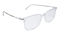 Soigné Unisex Rectangular Spectacle Frame.Transparent&Silver-Large Soigné Unisex Rectangular Spectacle Frame.Transparent&Silver-Large