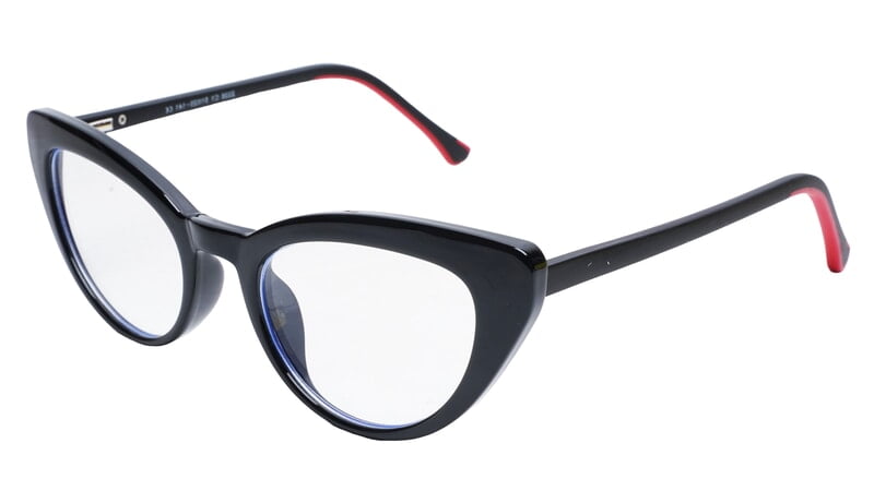 Soigné Female Large Cat Eye Spectacle Frame.Black Color Rim Soigné Female Large Cat Eye Spectacle Frame.Black Color Rim