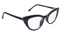 Soigné Female Large Cat Eye Spectacle Frame.Black Color Rim Soigné Female Large Cat Eye Spectacle Frame.Black Color Rim