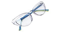 Soigné Female Large Cat Eye Spectacle Frame.See Through Light Gray Rim Soigné Female Large Cat Eye Spectacle Frame.See Through Light Gray Rim