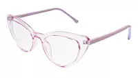 Soigné Female Large Cat Eye Spectacle Frame.See Through Pink Rim