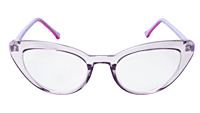 Soigné Female Large Cat Eye Spectacle Frame.See Through Light Purple Rim Soigné Female Large Cat Eye Spectacle Frame.See Through Light Purple Rim