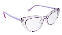 Soigné Female Large Cat Eye Spectacle Frame.See Through Light Purple Rim Soigné Female Large Cat Eye Spectacle Frame.See Through Light Purple Rim