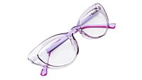 Soigné Female Large Cat Eye Spectacle Frame.See Through Light Purple Rim Soigné Female Large Cat Eye Spectacle Frame.See Through Light Purple Rim