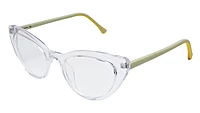 Soigné Female Large Cat Eye Spectacle Frame.Transparent Rim