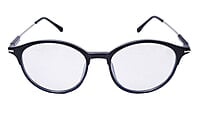 Soigné Unisex Large Round Spectacle Frame.Black&Silver Soigné Unisex Large Round Spectacle Frame.Black&Silver