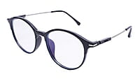 Soigné Unisex Large Round Spectacle Frame.Black&Silver Soigné Unisex Large Round Spectacle Frame.Black&Silver