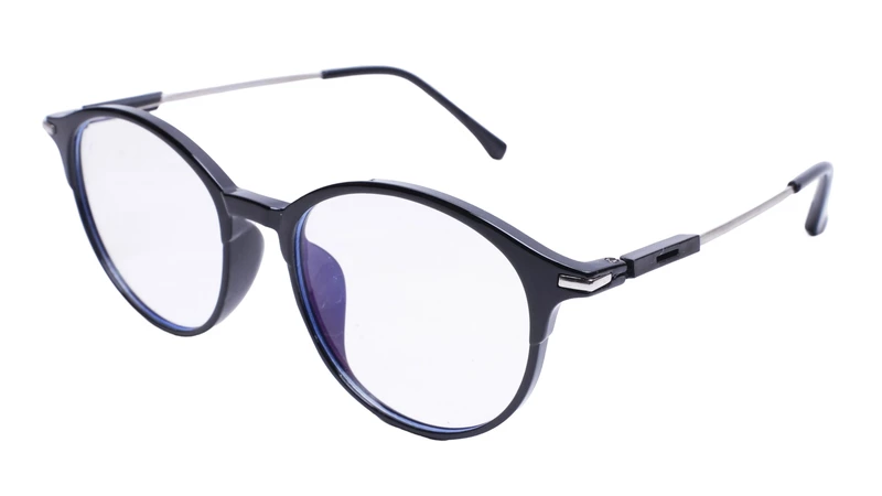 Soigné Unisex Large Round Spectacle Frame.Black&Silver