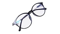 Soigné Unisex Large Round Spectacle Frame.Black&Silver Soigné Unisex Large Round Spectacle Frame.Black&Silver