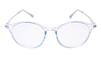 Soigné Unisex Large Round Spectacle Frame.See Through Blue&Silver Soigné Unisex Large Round Spectacle Frame.See Through Blue&Silver