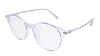 Soigné Unisex Large Round Spectacle Frame.See Through Blue&Silver Soigné Unisex Large Round Spectacle Frame.See Through Blue&Silver