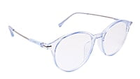 Soigné Unisex Large Round Spectacle Frame.See Through Blue&Silver Soigné Unisex Large Round Spectacle Frame.See Through Blue&Silver