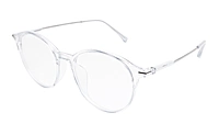 Soigné Unisex Large Round Spectacle Frame.Transparent&Silver