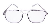 Soigné Unisex Aviator Spectacle Frame.Gray&Silver-Large