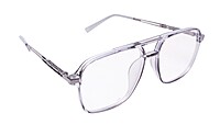 Soigné Unisex Aviator Spectacle Frame.Gray&Silver-Large