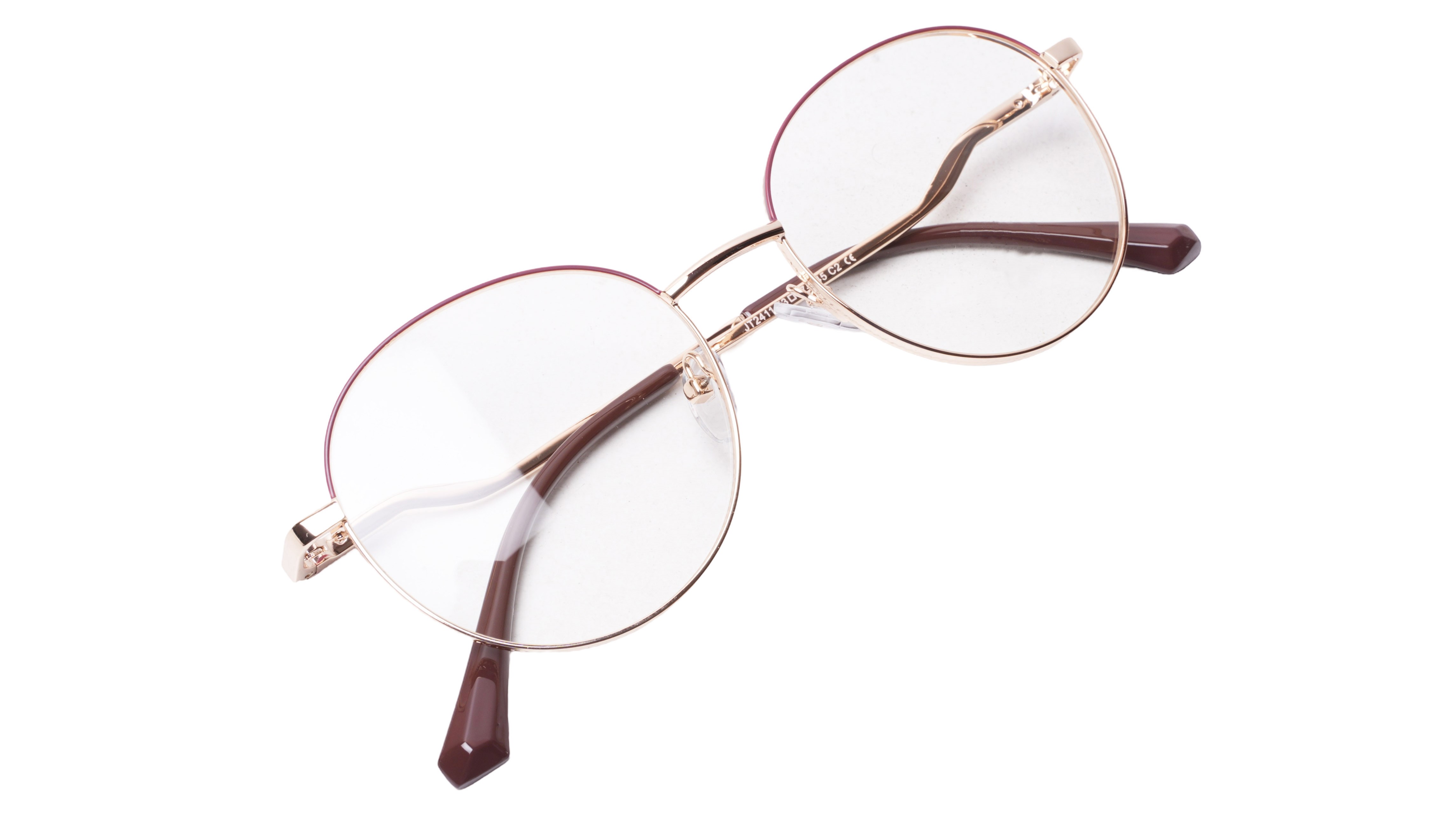 Soigné Unisex Medium Round Spectacle Frame.Golden&Brown