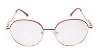 Soigné Female Round Spectacle Frame.Gold&Red-Medium Soigné Female Round Spectacle Frame.Gold&Red-Medium