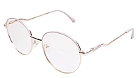 Soigné Female Round Spectacle Frame.Gold&Cream-Medium