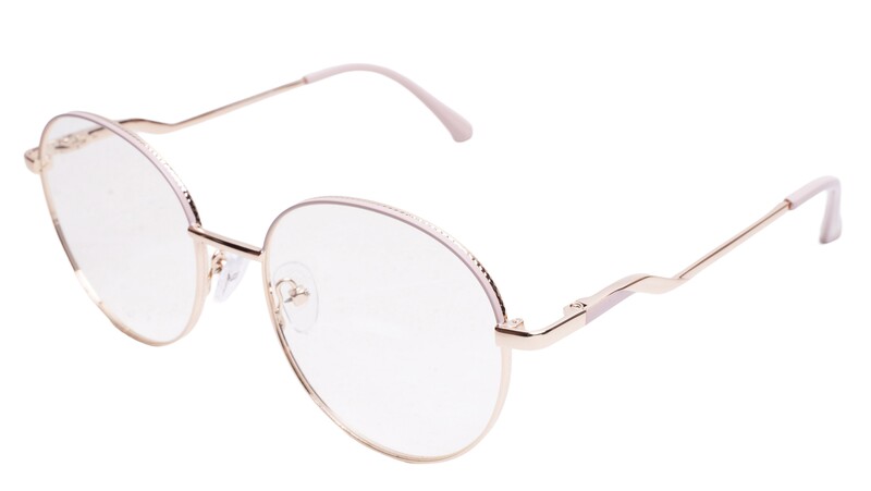 Soigné Female Round Spectacle Frame.Gold&Cream-Medium Soigné Female Round Spectacle Frame.Gold&Cream-Medium