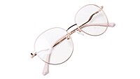 Soigné Female Round Spectacle Frame.Gold&Cream-Medium Soigné Female Round Spectacle Frame.Gold&Cream-Medium