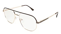 Soigné Unisex Aviator Spectacle Frame.Gold&Brown-Medium