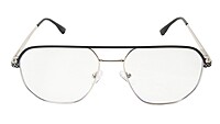 Soigné Unisex Aviator Spectacle Frame.Silver&Black Frame-Medium Soigné Unisex Aviator Spectacle Frame.Silver&Black Frame-Medium