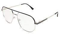 Soigné Unisex Aviator Spectacle Frame.Silver&Black Frame-Medium Soigné Unisex Aviator Spectacle Frame.Silver&Black Frame-Medium